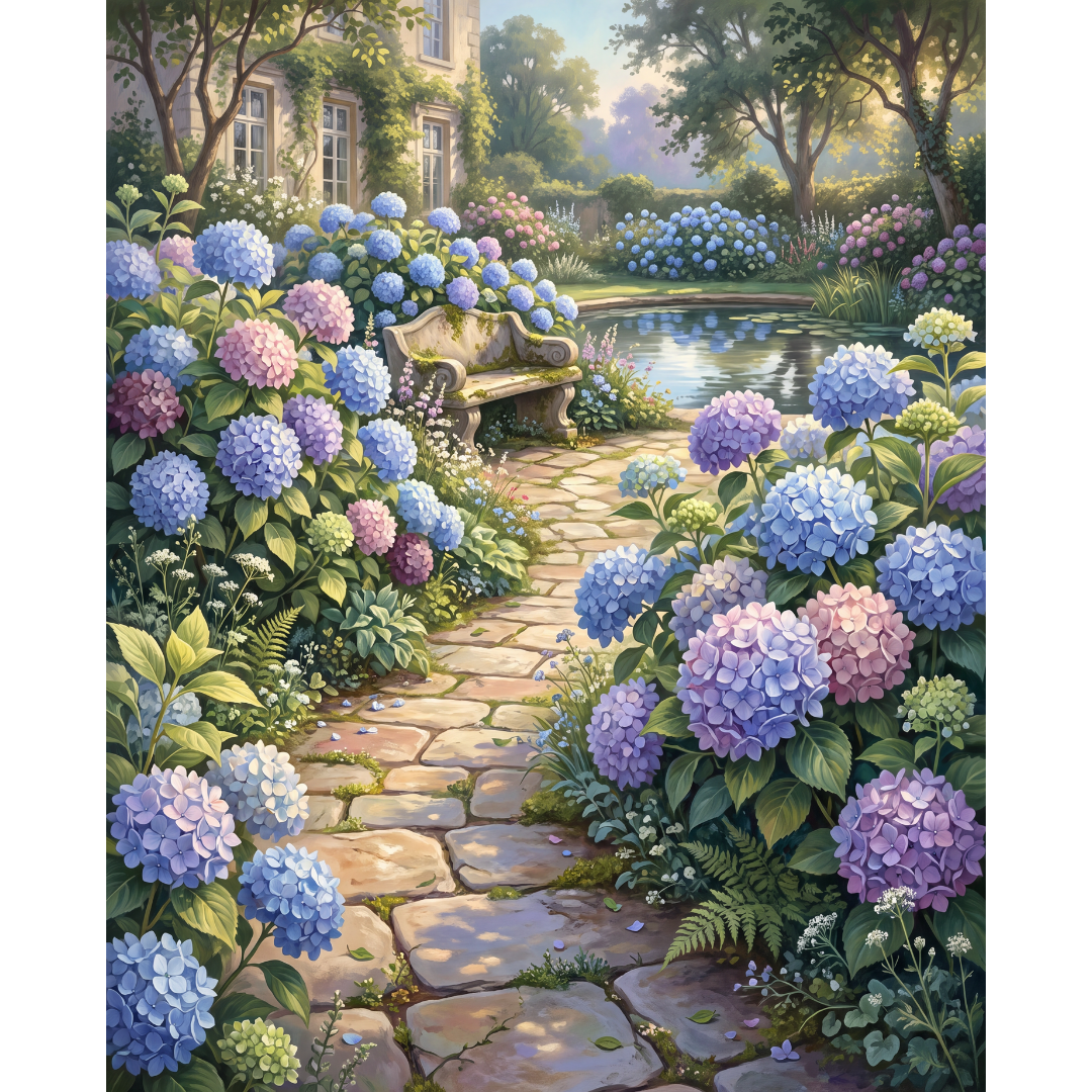 Jardín de hortensias