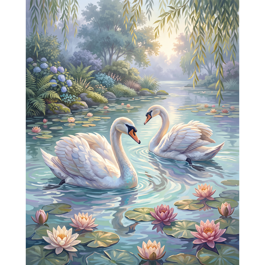 Cisnes entre Nenúfares