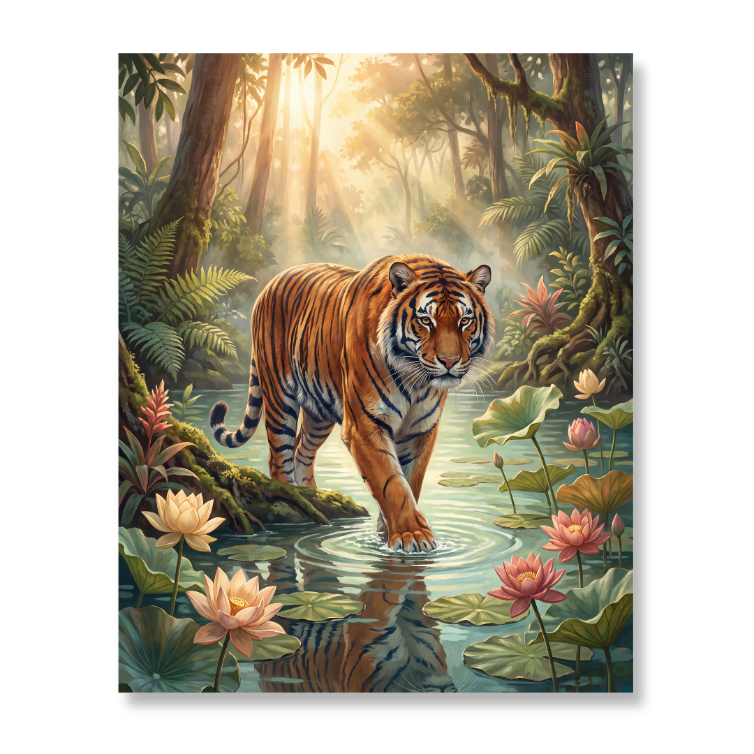 Tigre entre Lotos de la Selva — Estándar