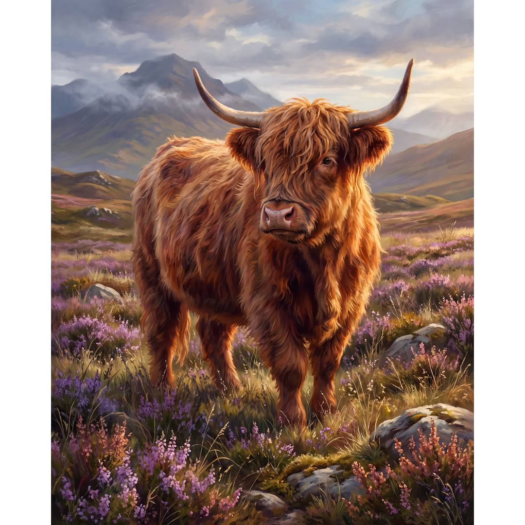 Vaca Escocesa entre las Montañas