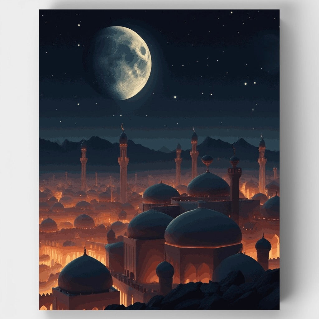 Mezquita mística a la luz de la luna - Kit de pintura por números — Estándar
