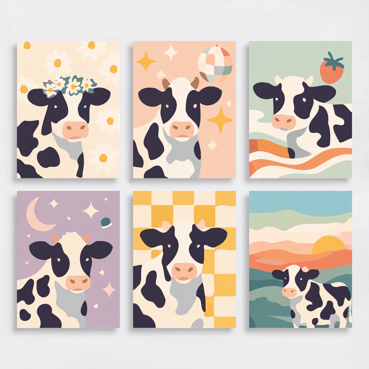 Adorable Cows - Mini Paint by Numbers Set