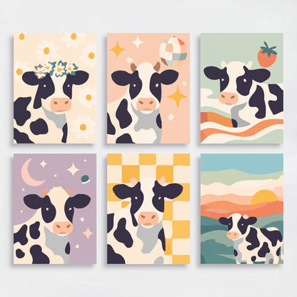 Adorable Cows - Mini Paint by Numbers Set