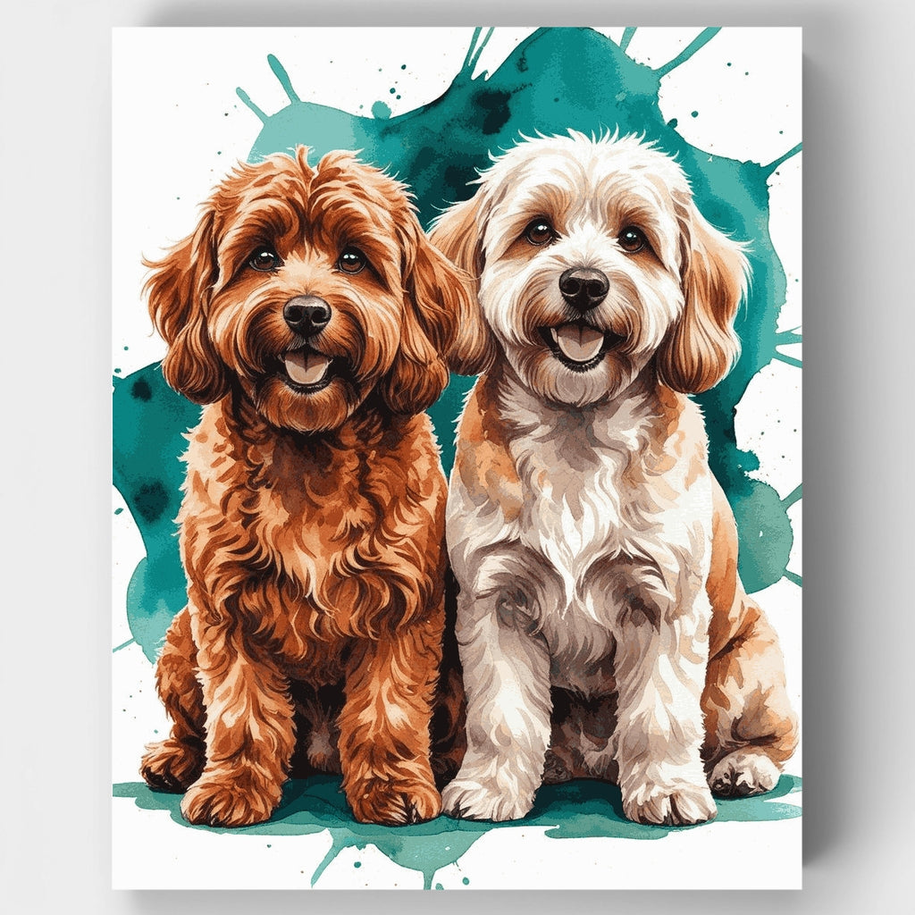 Adorable Cavapoo Duo - Paint by Numbers Kit
