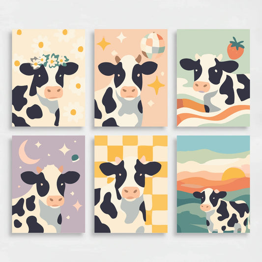 Adorable Cows - Mini Paint by Numbers Set