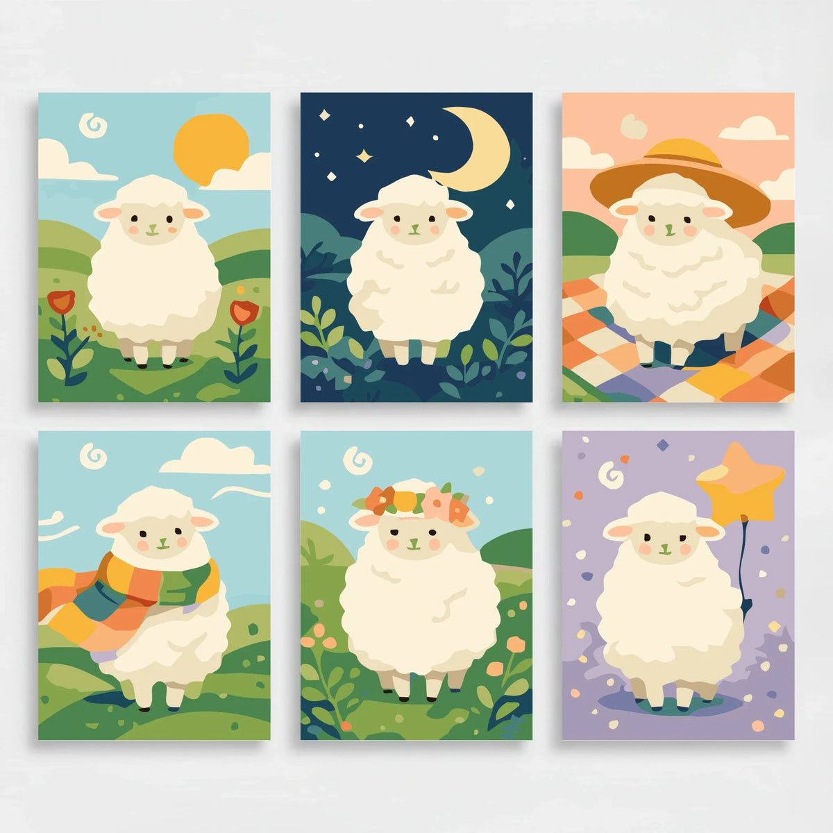 Adorable Sheep - Mini Paint by Numbers Set