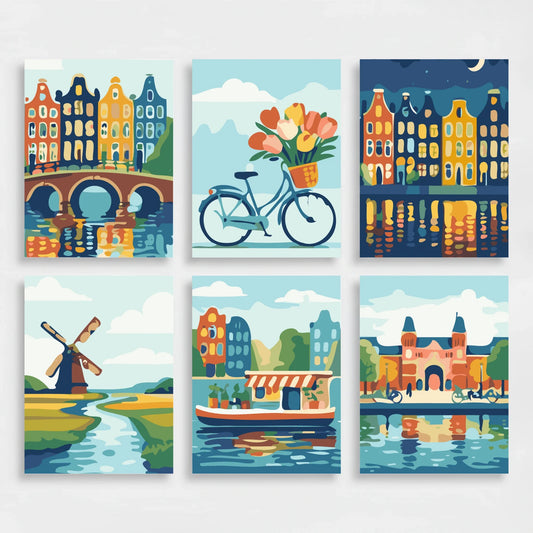 Amsterdam - Mini Paint by Numbers Set