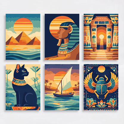 Ancient Egypt - Mini Paint by Numbers Set