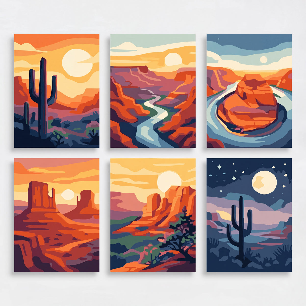 Arizona Desert Landscapes - Mini Paint by Numbers Set
