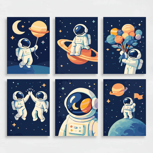 Astronauts - Mini Paint by Numbers Set