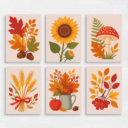 Autumn Harvest Botanicals - Mini Paint by Numbers Set