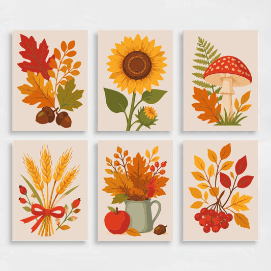 Autumn Harvest Botanicals - Mini Paint by Numbers Set