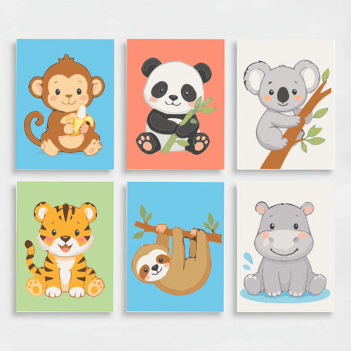 Baby Jungle Friends - Mini Paint by Numbers Set