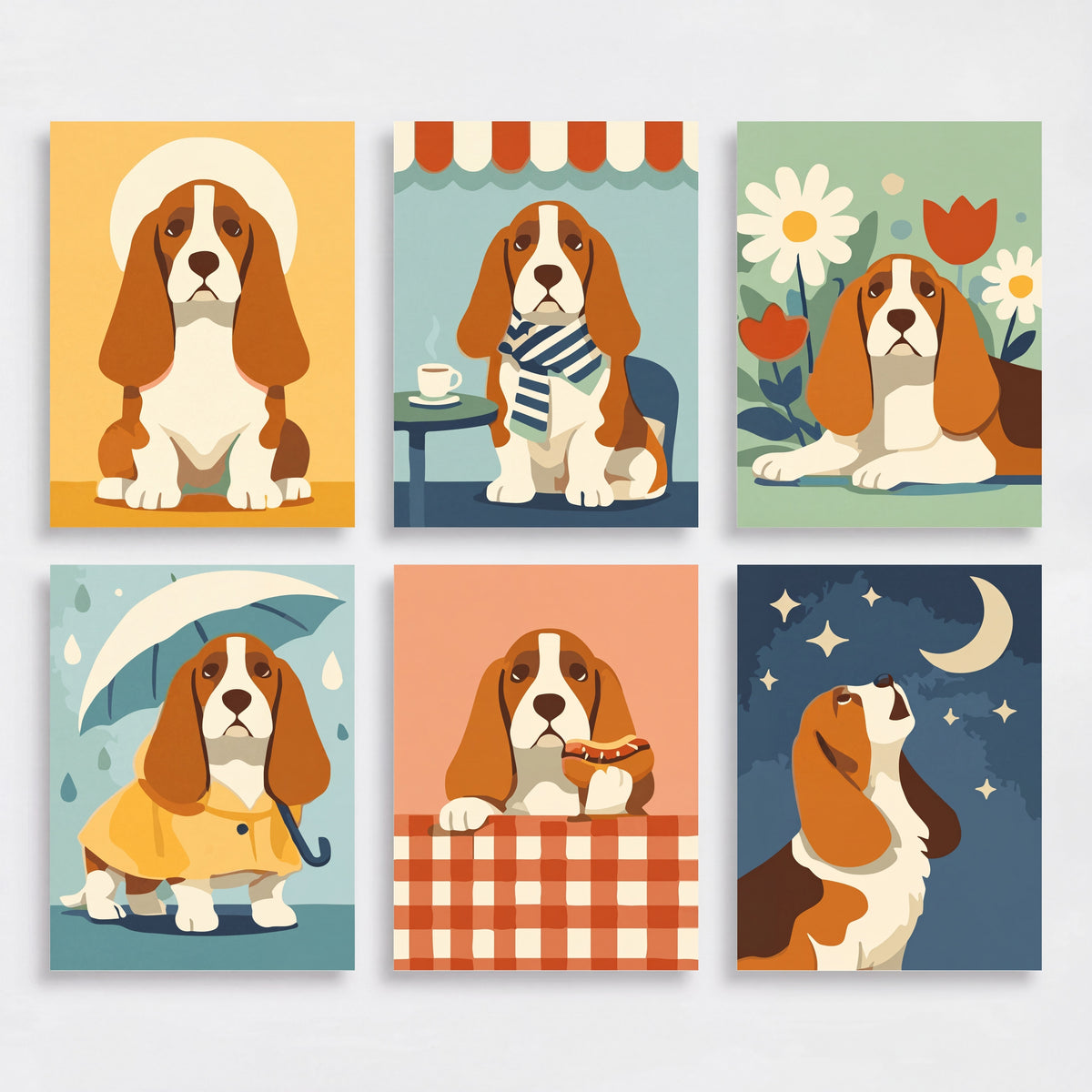 Basset Hound Adventures - Mini Paint by Numbers Set