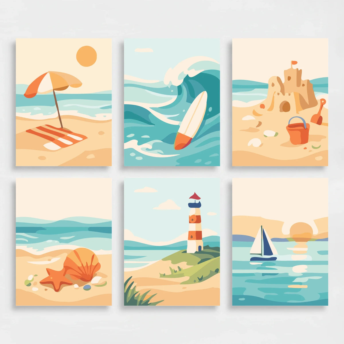 Beaches - Mini Paint by Numbers Set