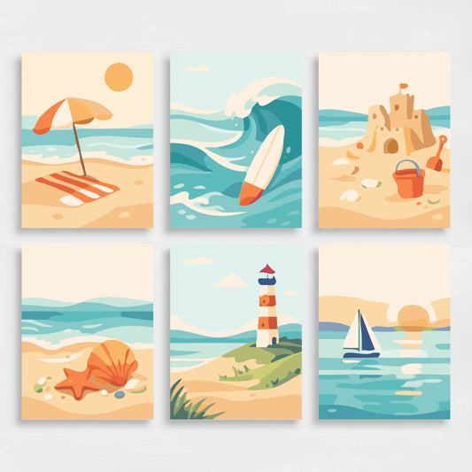 Beaches - Mini Paint by Numbers Set
