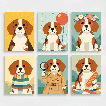Beagles - Mini Paint by Numbers Set