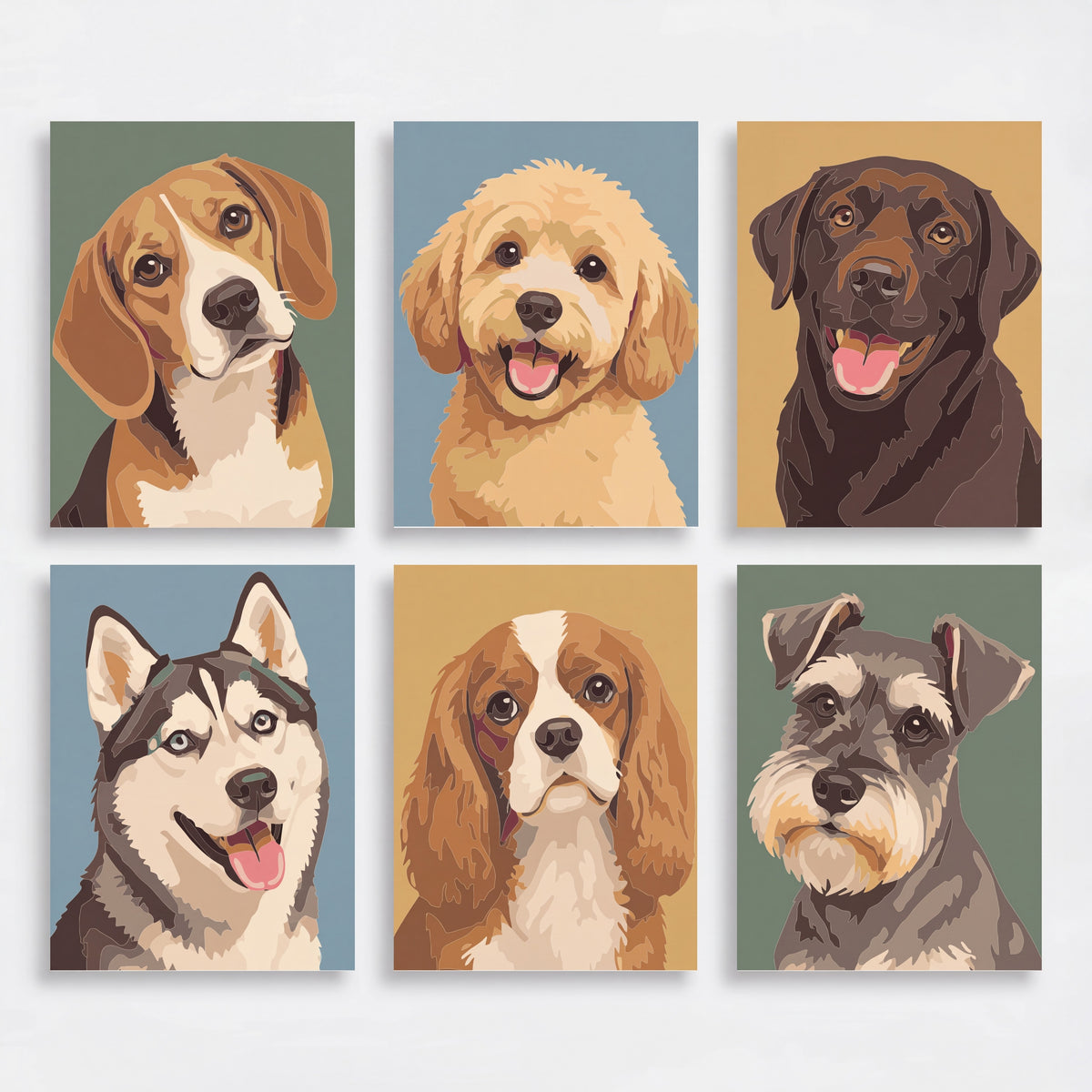 Beloved Dog Breeds - Mini Paint by Numbers Set