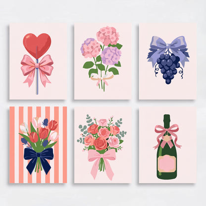 Blooms, Bows & Bubbly - Mini Paint by Numbers Set