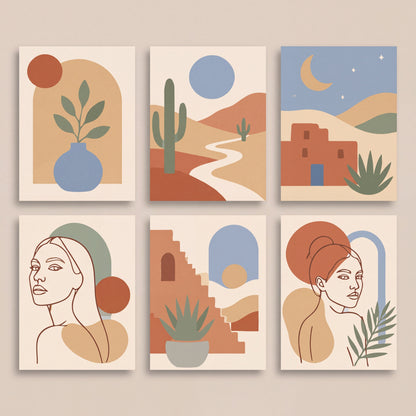 Boho Desert Portraits - Mini Paint by Numbers Set