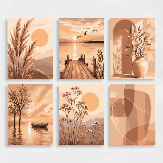 Boho Sunset Serenity - Mini Paint by Numbers Set