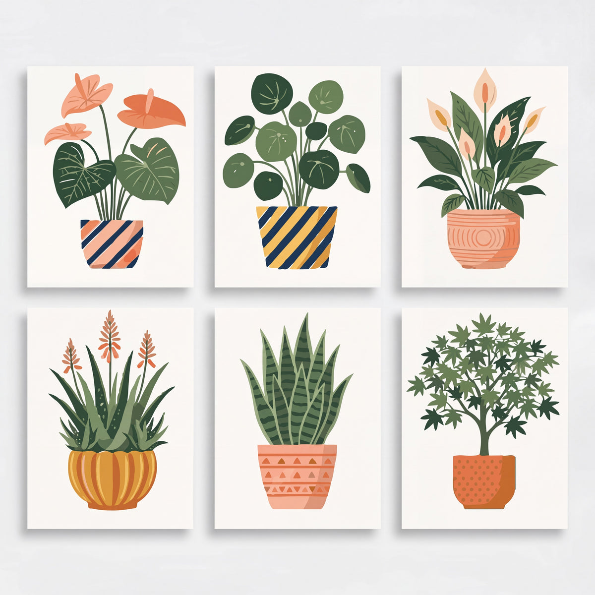 Botanical Houseplants - Mini Paint by Numbers Set