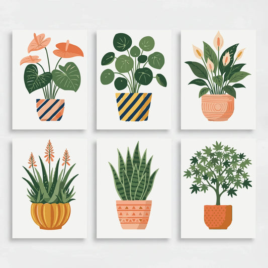 Botanical Houseplants - Mini Paint by Numbers Set
