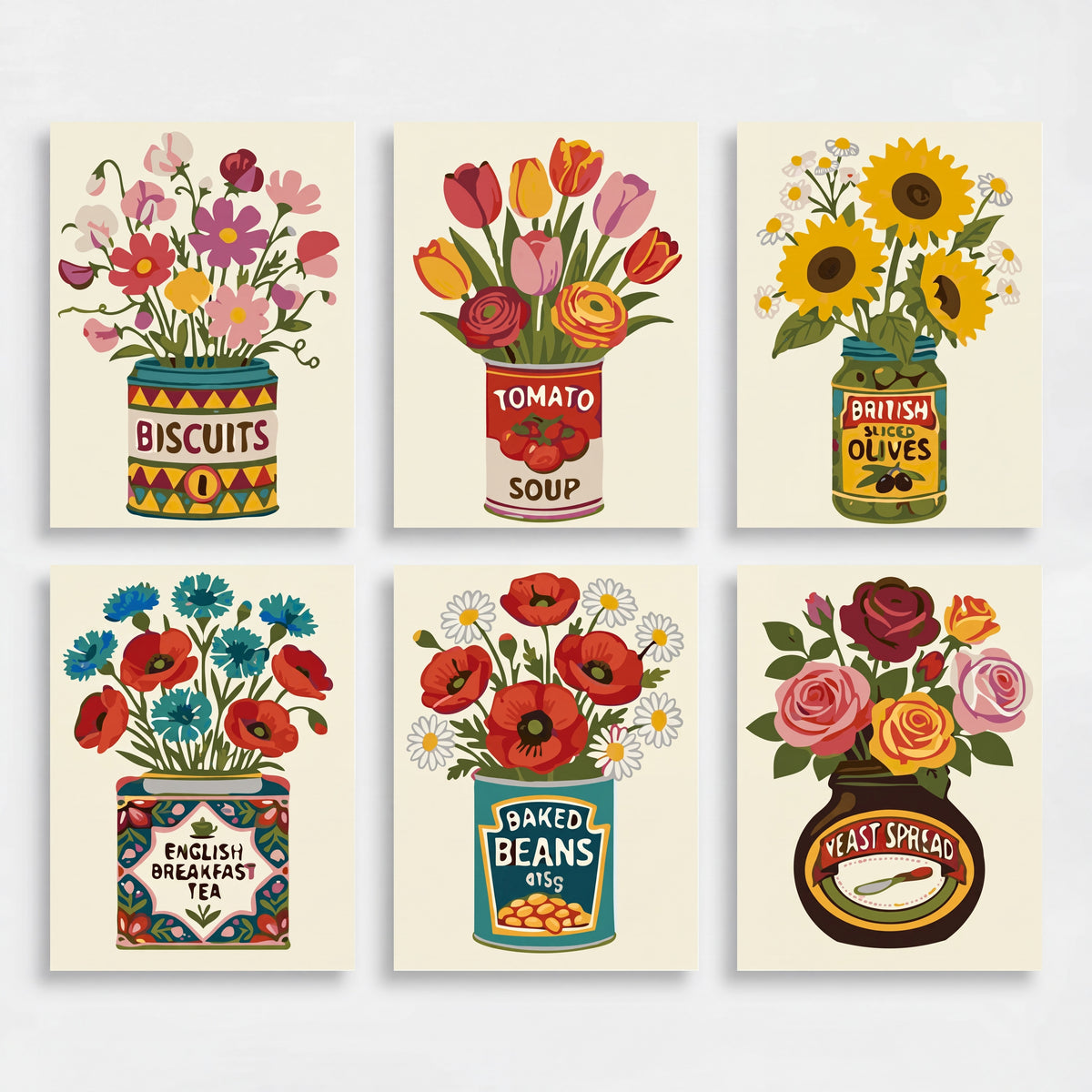British Pantry Florals - Mini Paint by Numbers Set