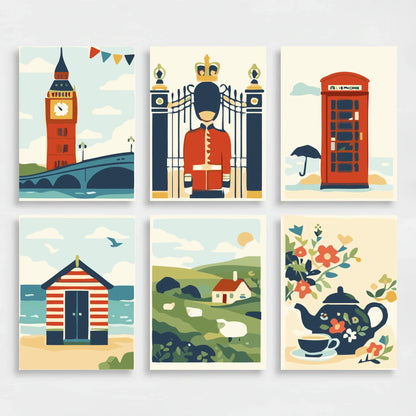 British Icons - Mini Paint by Numbers Set