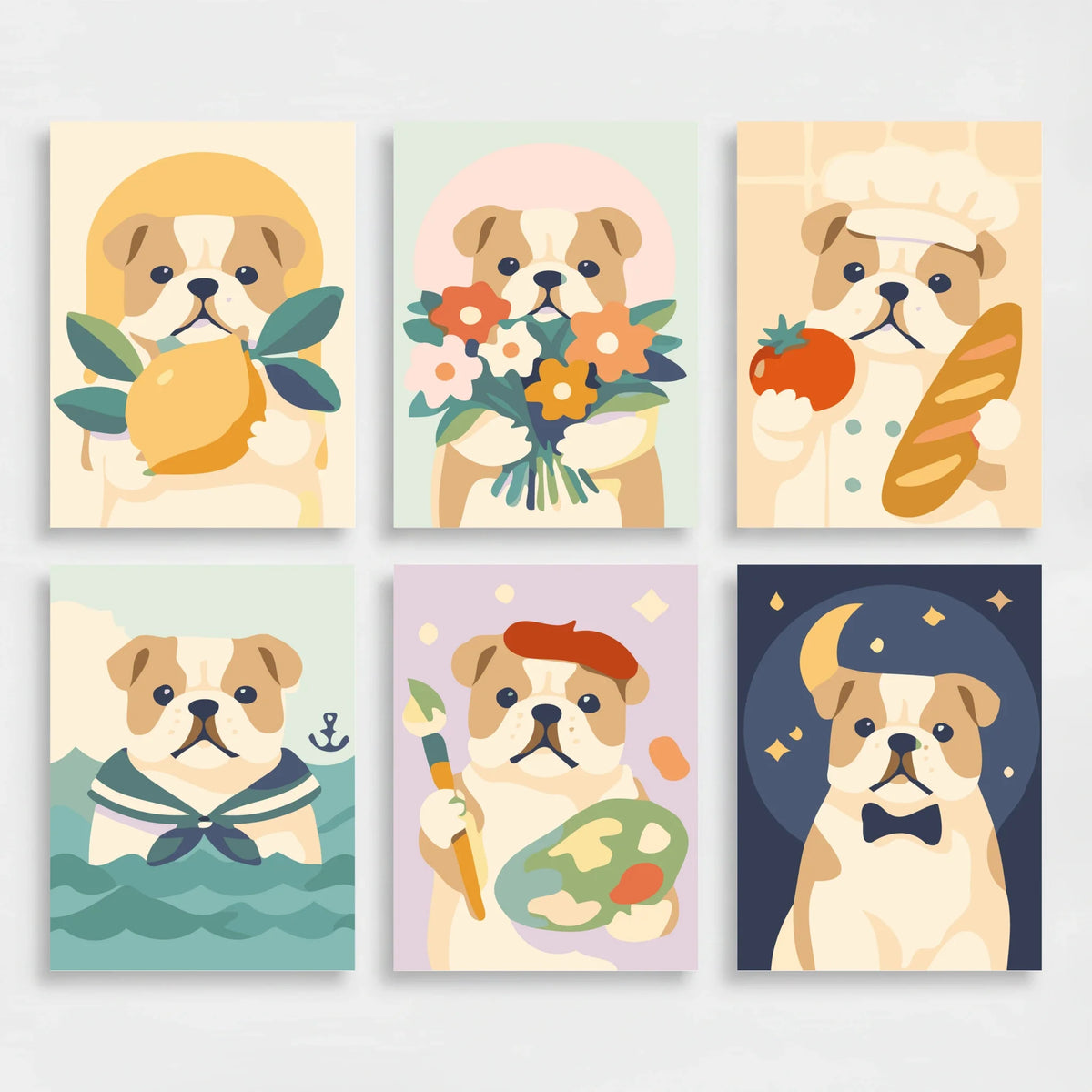 Bulldogs - Mini Paint by Numbers Set