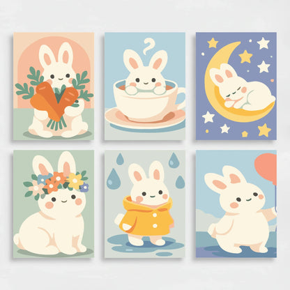 Bunnies - Mini Paint by Numbers Set