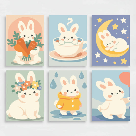 Bunnies - Mini Paint by Numbers Set