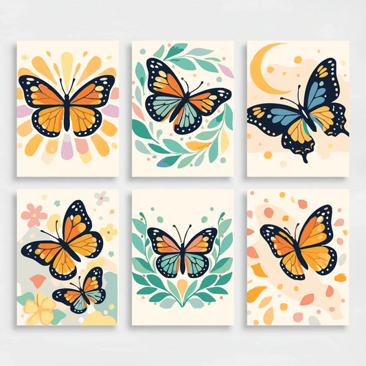 Butterfly Garden - Mini Paint by Numbers Set