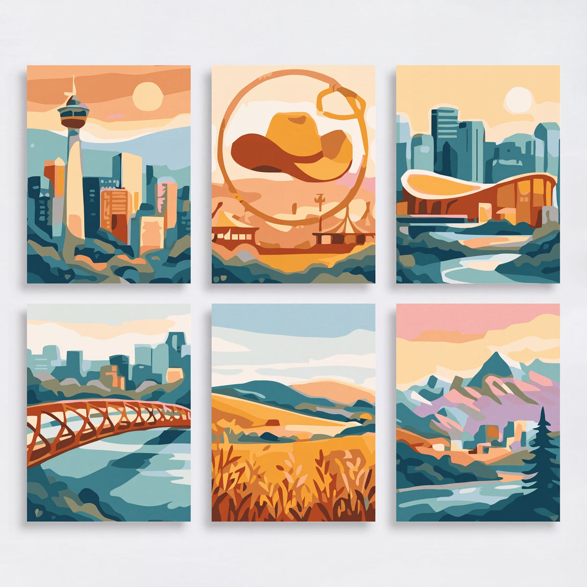 Calgary Cityscape - Mini Paint by Numbers Set