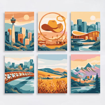 Calgary Cityscape - Mini Paint by Numbers Set
