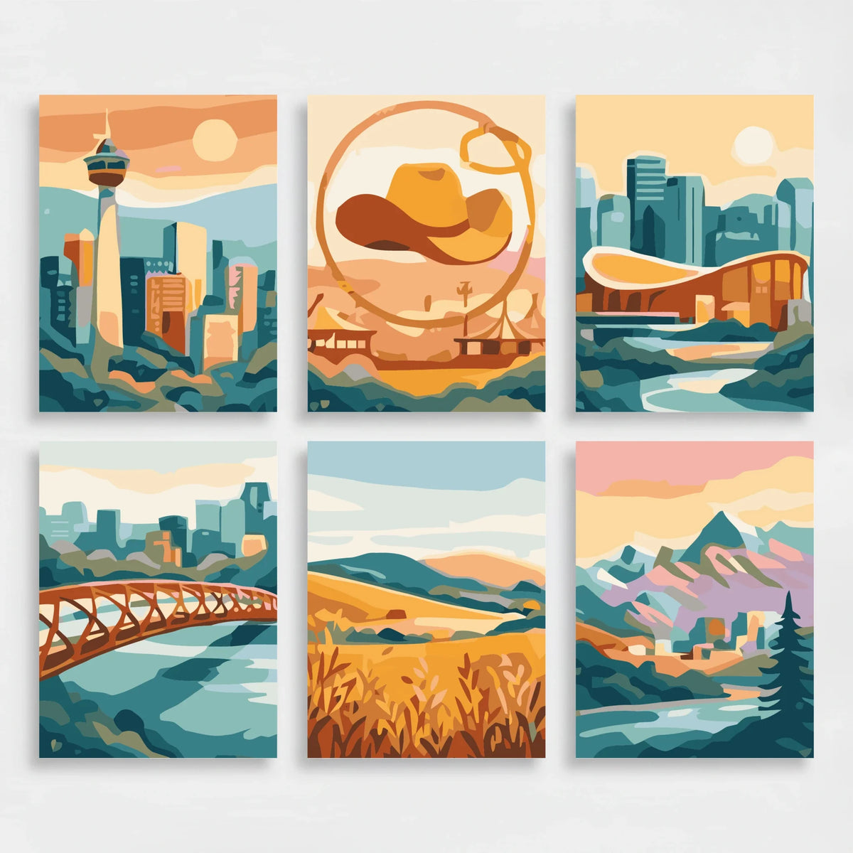 Calgary Cityscape - Mini Paint by Numbers Set