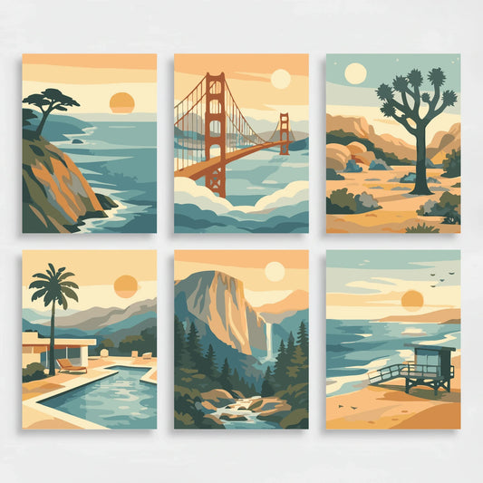 California - Mini Paint by Numbers Set