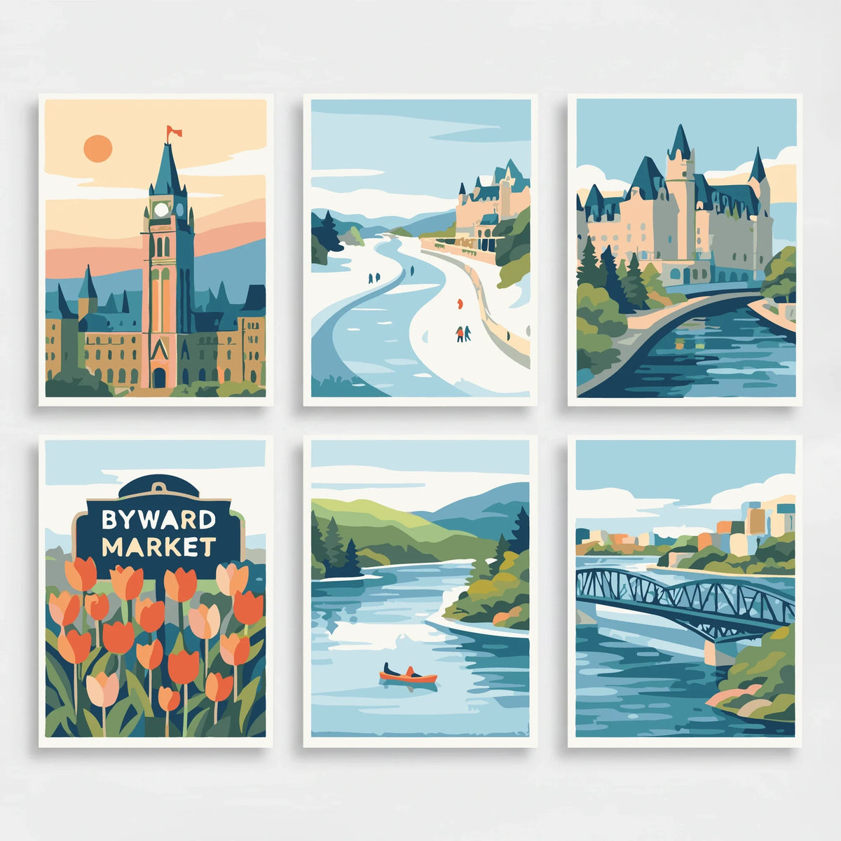Canadian Landmarks - Mini Paint by Numbers Set