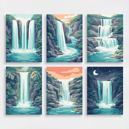 Cascading Waterfalls - Mini Paint by Numbers Set