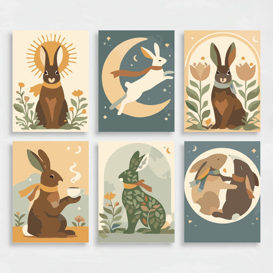 Celestial Hares - Mini Paint by Numbers Set