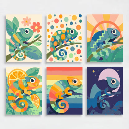Chameleons - Mini Paint by Numbers Set