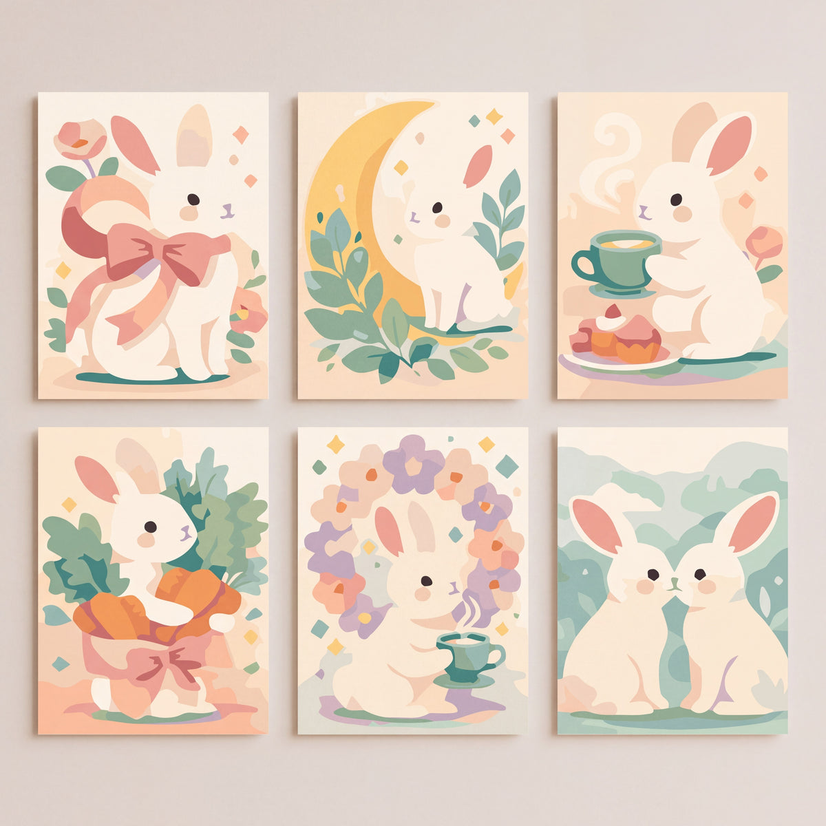 Charming Bunnies - Mini Paint by Numbers Set
