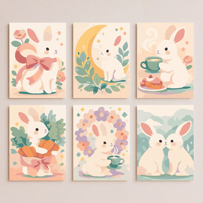 Charming Bunnies - Mini Paint by Numbers Set