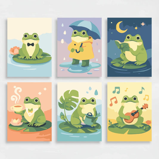Charming Frogs - Mini Paint by Numbers Set
