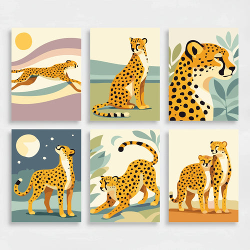 Cheetahs - Mini Paint by Numbers Set