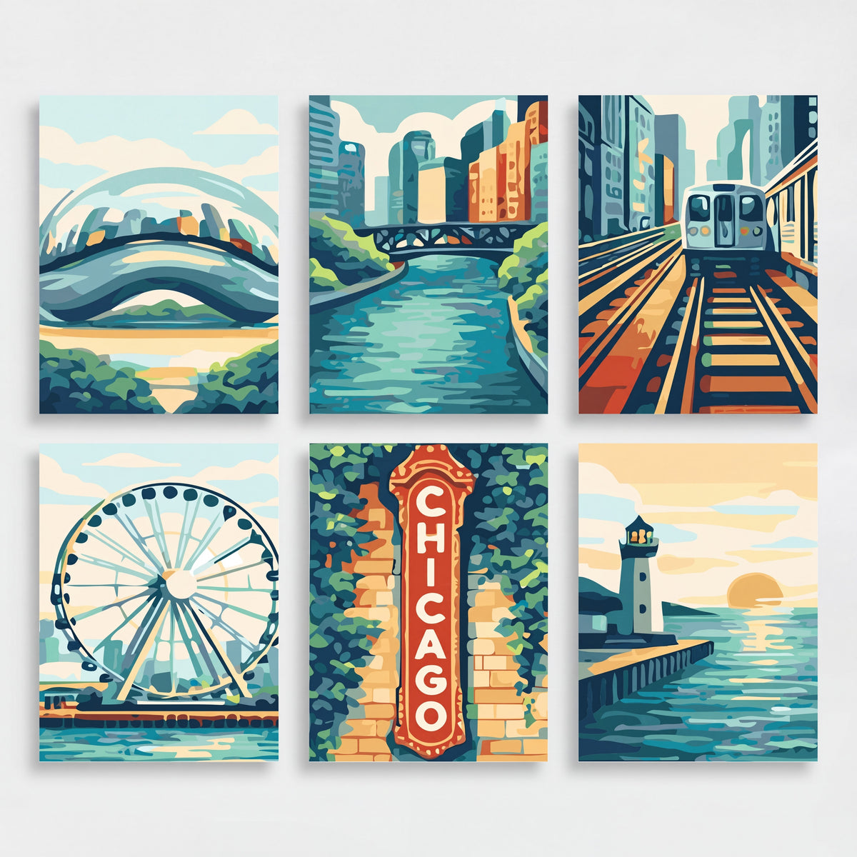 Chicago Landmarks - Mini Paint by Numbers Set