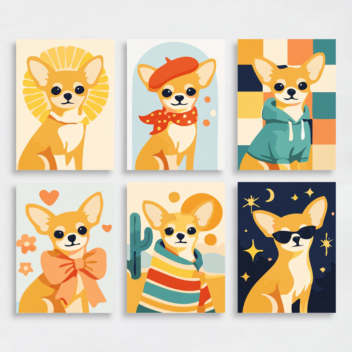 Chihuahuas - Mini Paint by Numbers Set