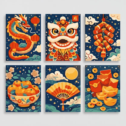 Chinese New Year - Mini Paint by Numbers Set