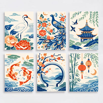 Chinoiserie - Mini Paint by Numbers Set