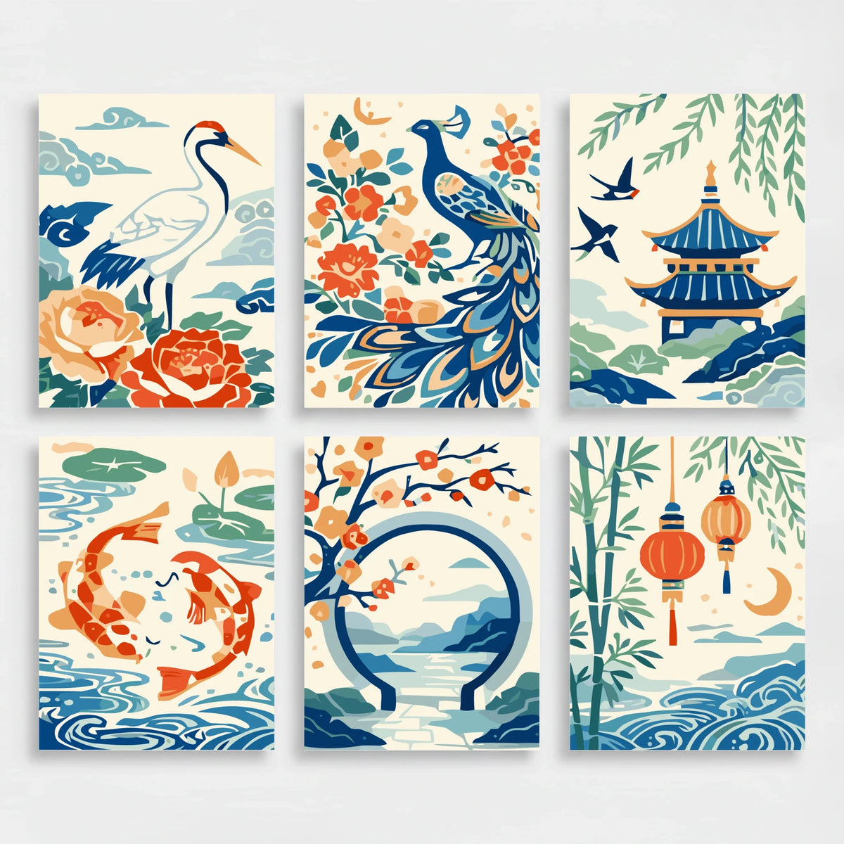 Chinoiserie - Mini Paint by Numbers Set